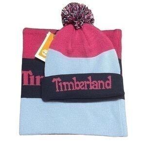 Timberland Cuffed Pom Pom Beanie Hat & Neck Warmer 2 Piece Set 8-16 Years Old